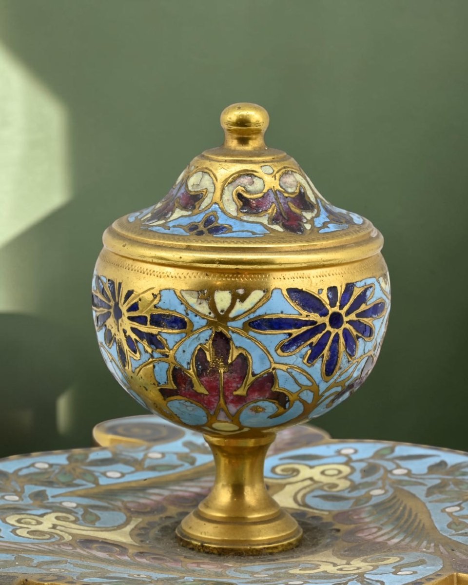 Encrier en cloisonné - France, début du XXe siècle -photo-2